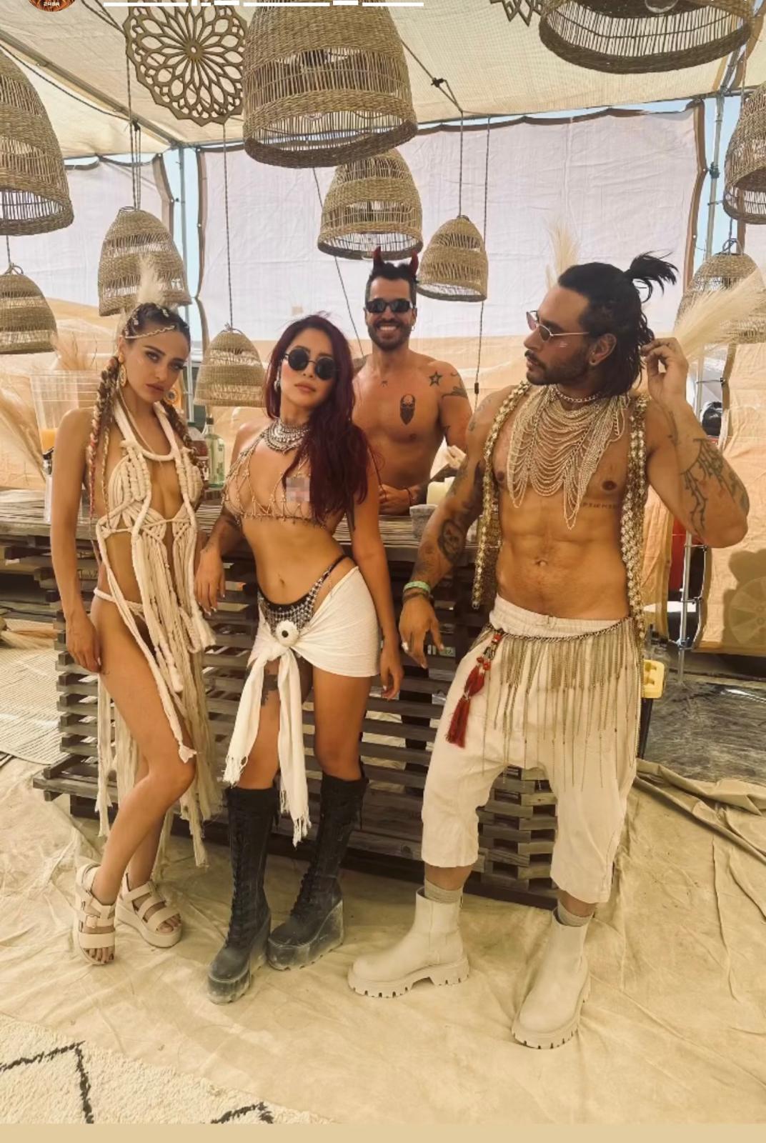 Group of burners in Vista Collective macramé, chain and hand-knotted pieces at camp